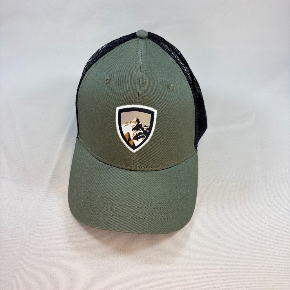 Kuhl Trucker Hat Mens OS Olive Green Black Mesh Mountain Logo Snapback Cap